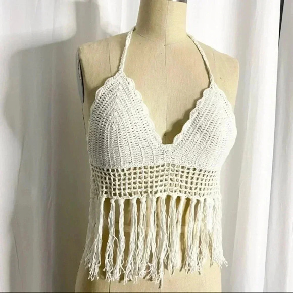 Crochet Fringe Crop Top​​ - Picture 3 of 5